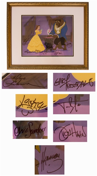 Disney Limited Edition Sericel of ''Reflection of Love'' From ''Beauty and the Beast'' -- Signed by Seven of the Animators & Directors on the 1991 Academy Award Winning Film